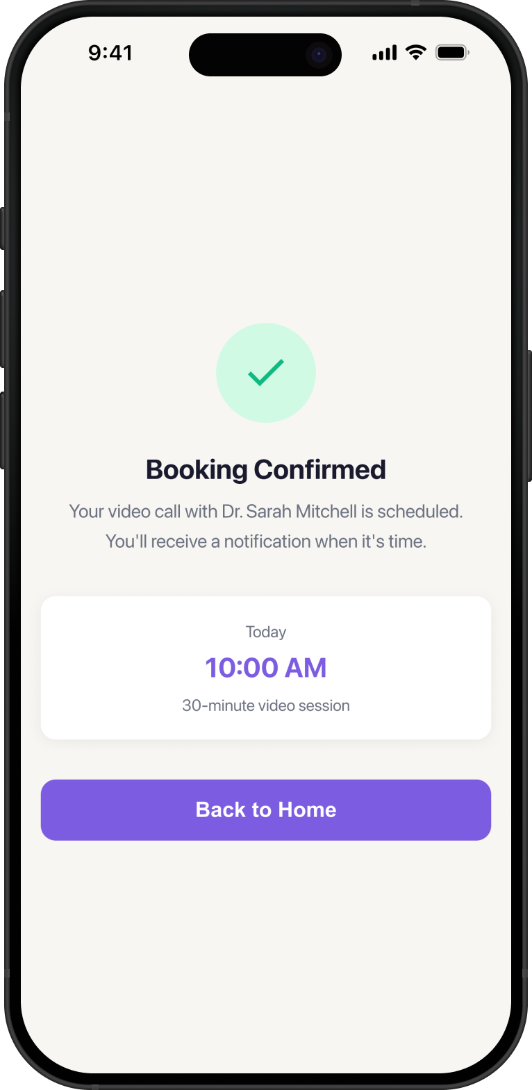 Booking confirmed